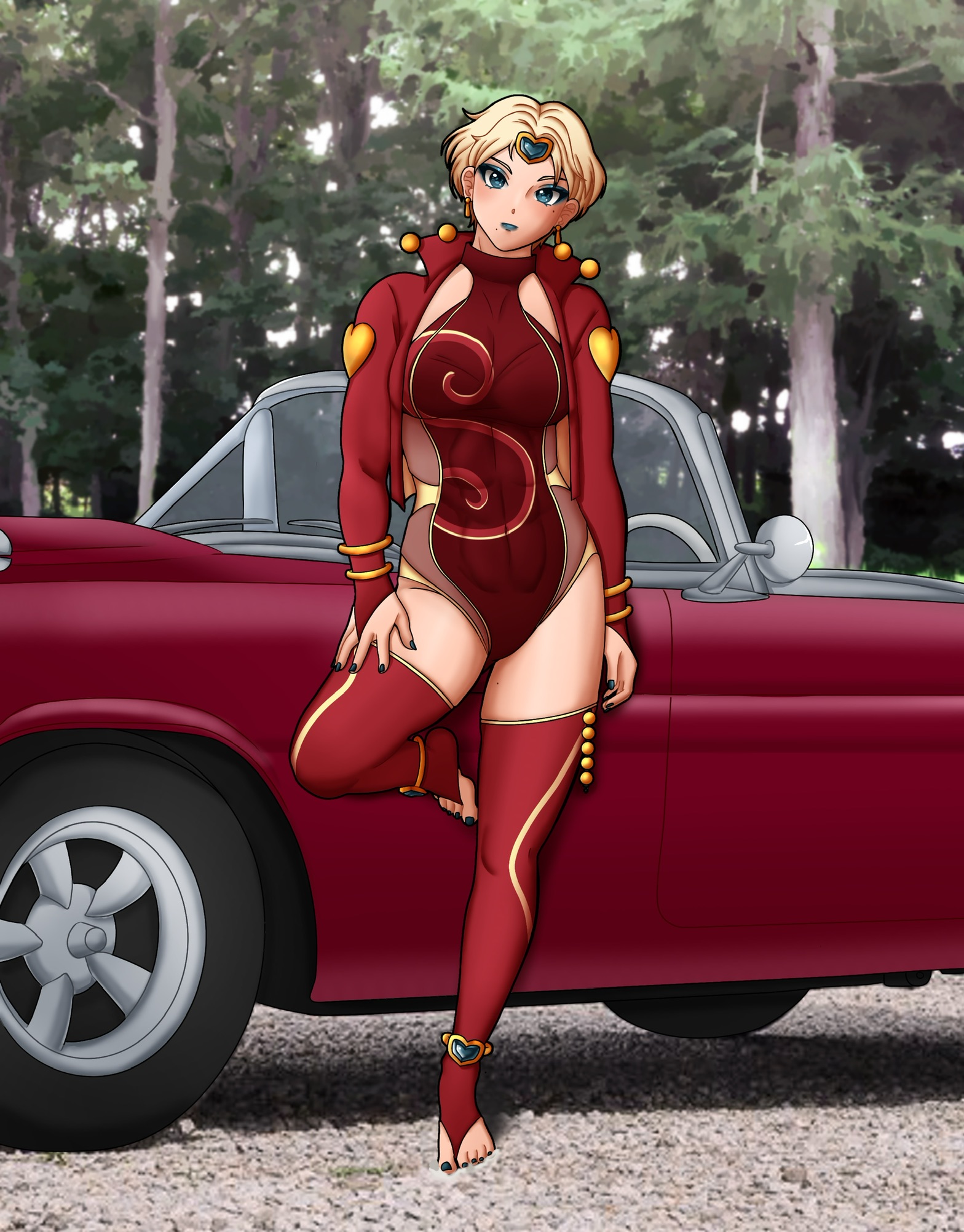 The girl and the car