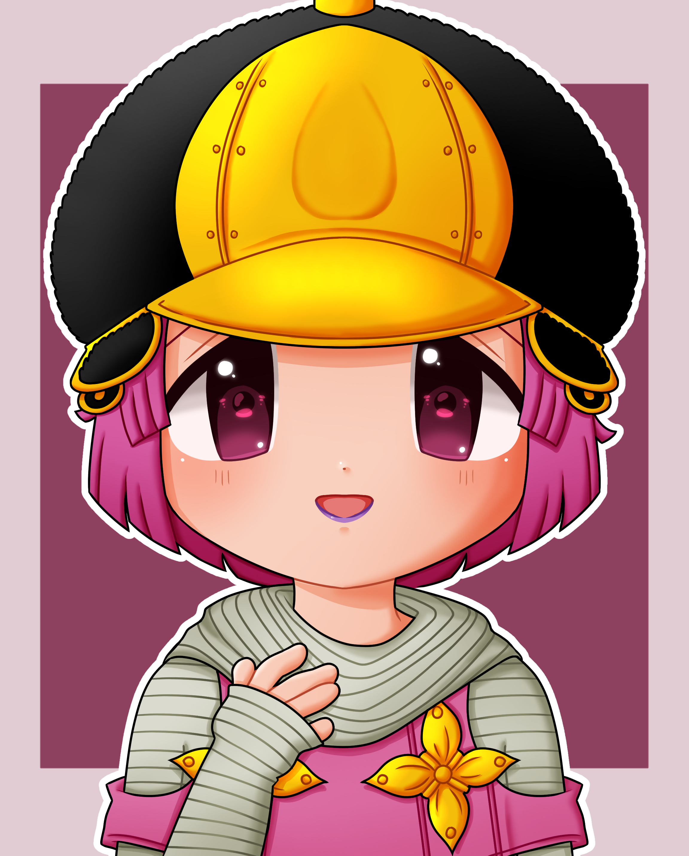 Pink girl with yellow hat